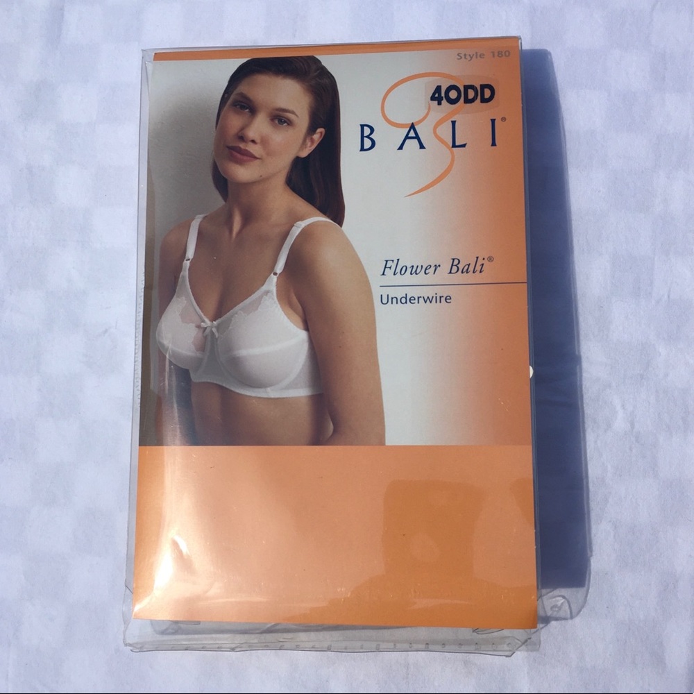 NWT VTG 90s Bali Flower Embroidered Underwire Bra, 40DD